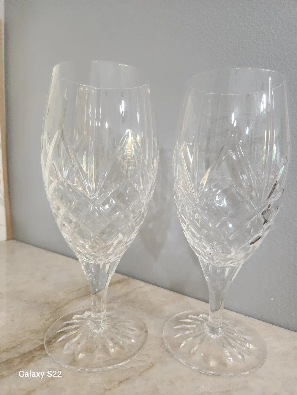 Provence Crystal Cut Iced Tea Glasses - Clear Stemware Set Of 4